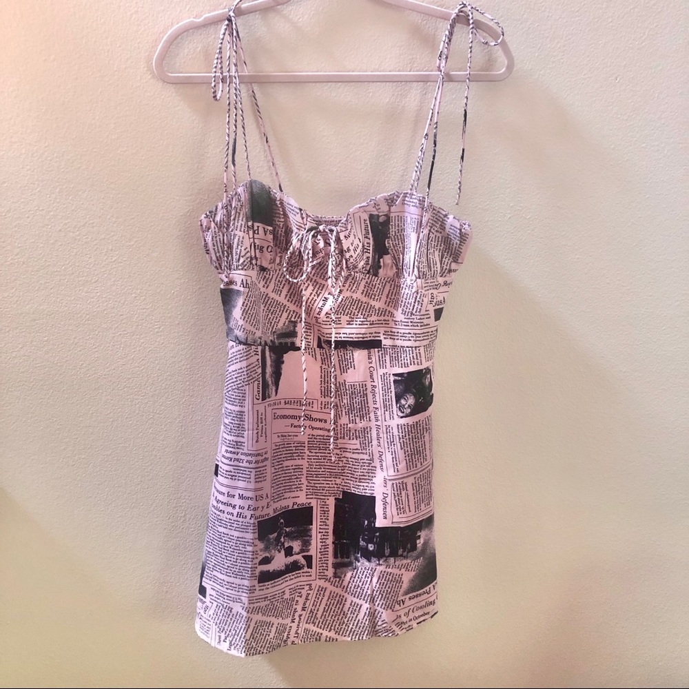 Pink newspaper print dress 🗞💖